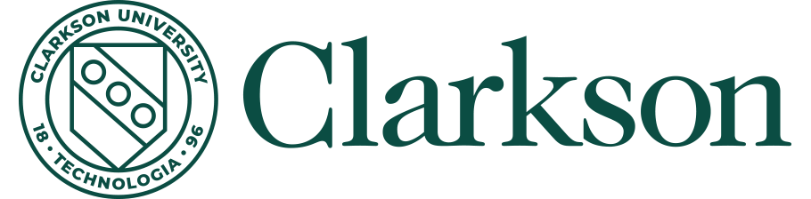 Clarkson University Logo. Wordmark and shield